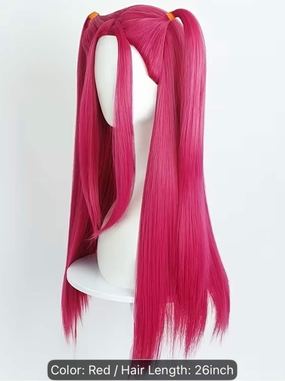 Long red Women’s Wig - Vibrant Twin Ponytails